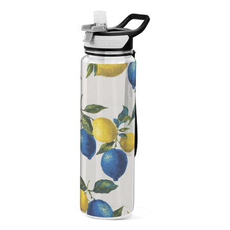 Sport Bottle Water Bottle Tritan Food Grade Clear Outdoor Water Bottle Bike Water Bottle Sturdy and Durable Blue Lemon