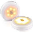 thumbnail image 1 of Lámpara táctil inalámbrica de 2 piezas, luz nocturna autoadhesiva regulable, lámpara LED a pilas, aplique de pared de luz cálida para iluminación debajo de muebles, armarios, entradas, armarios, estan, 1 of 5