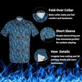 thumbnail image 4 of Men's flame stylish 3D printed graphic short sleeve shirts casual fashion print button down shirt, 4 of 12