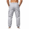 thumbnail image 4 of Zekutng Cargo Pants for Men Strap Decor Small Label Drawstring Tapered Jogger Pants,Sizes S-3XL, 4 of 6