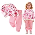thumbnail image 2 of mgoYE Toddler Baby Girl Fall Winter Outfit Sweatshirt Pants Set, 2 of 9