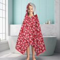 thumbnail image 6 of Red Christmas HO Pattern Hooded Bath Towel，60"x35" for Ages 3 To 12 Kids, Quick Dry Lightweight Soft Microfiber Hood Beach Towel Cover Up for Kids, 6 of 7