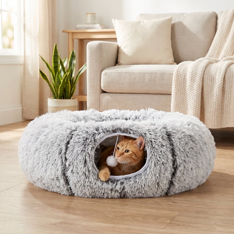 Vibrant Life Multi-Function Cat Tunnel, Gray, 32 In photo 3