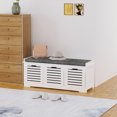 thumbnail image 2 of HOMCOM Upholstered Shoe Stool Children Organizer Chair Linen Seat Home, 2 of 10
