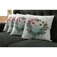 thumbnail image 5 of Ambesonne Animal Throw Pillow Cover 4 Pack, French Bulldog Flowers, 24", Pale Green Pale Pink, 5 of 5