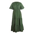thumbnail image 3 of Vestido A Media Pierna Falda casual Mujer Cuello en V Tallas grandes Punto Impreso Ropa de fines de semana (Verde 4XL) Cgtredaw para Mujer Verde T S, 3 of 9