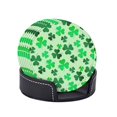 thumbnail image 2 of Posavasos de cuero de 6 piezas, posavasos irlandeses con diseño de trébol verde y feliz día de San Patricio para bebidas, posavasos para tazas, regalo de inauguración de la casa, ideal para la, 2 of 7