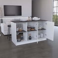 thumbnail image 2 of DEPOT E-SHOP Kitchen Island with Storage - Coral Kitchen Cart, Large Countertop, Shelves & Cabinet-Color:White/Brown, 2 of 6