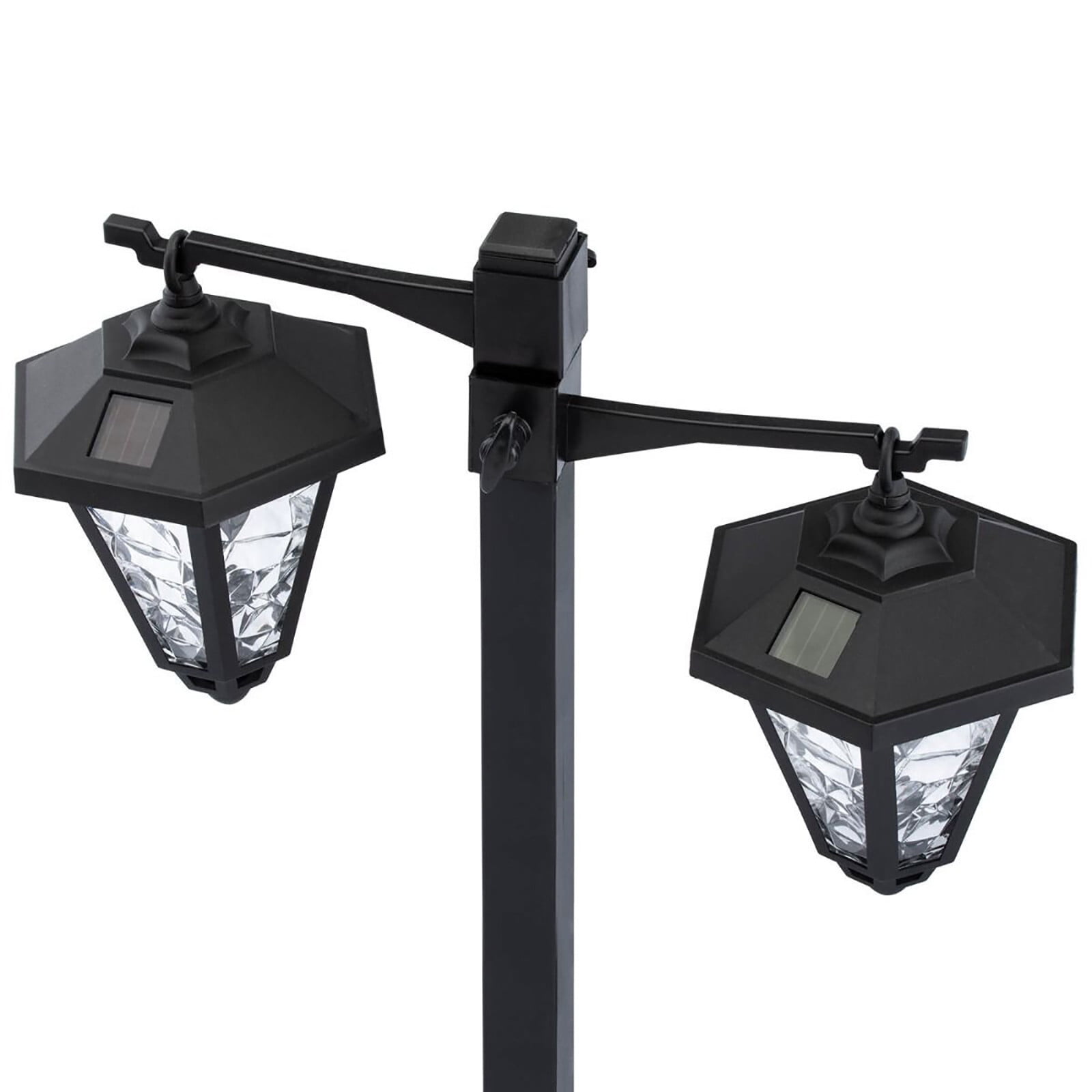 allowith Double Head Solar Lamp Post Light Street Light for Outdoor Landscape Pathway Driveway Street Garden Yard for Patio