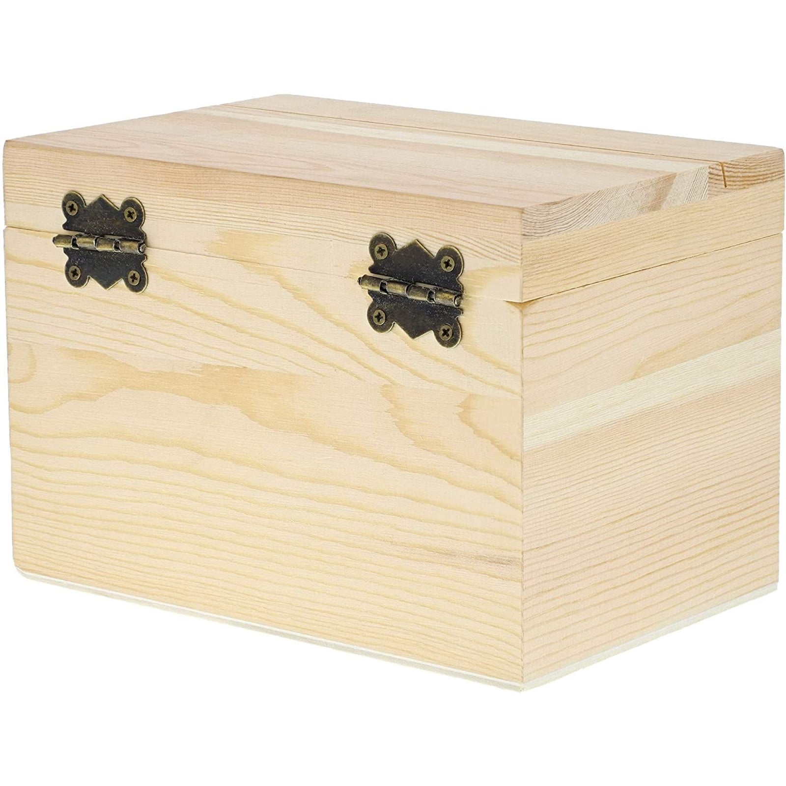 Juvale Unfinished Wood Recipe Box for DIY Crafts with Cards