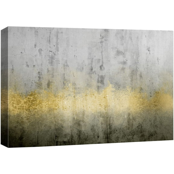 wall26 Canvas Print Wall Art Gold, Gray & Black Abstract Landscape Geometric Shapes Illustrations Modern Art Alternative Dramatic Multicolor Dark for Living Room, Bedroom, Office - 16"x24&qu
