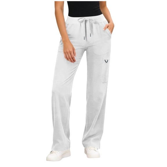cfhntfmh Womens Workout Pants with Pockets Lightweight Drawstring Loose Fit Pants for Athletic Gym Running