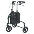 thumbnail image 1 of Rhythm Healthcare Rally Lite Aluminum 3-Wheel Folding Walker with Tote, Green, 1 of 6