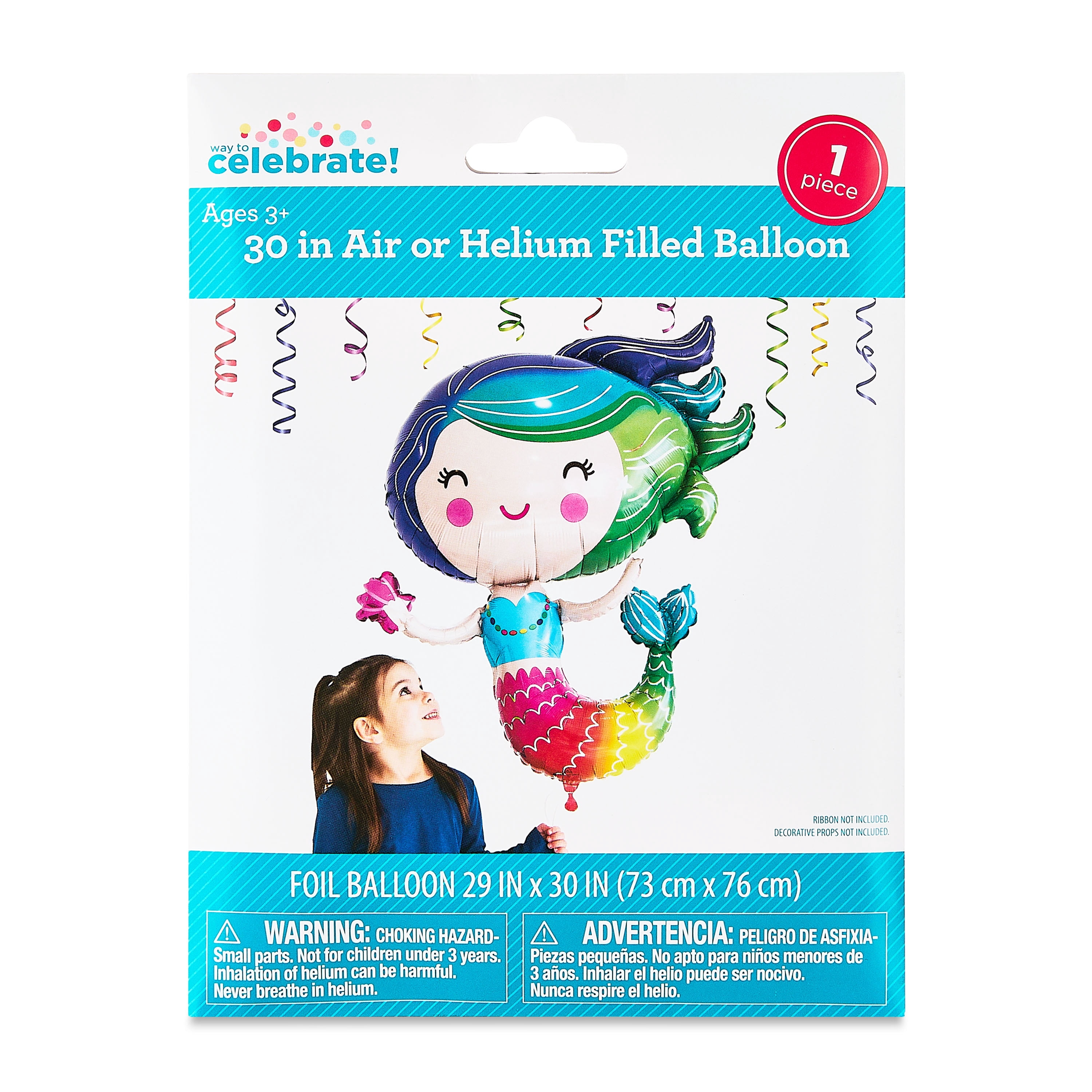 30" Multicolor Mermaid Balloon, by Way To Celebrate
