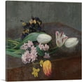 thumbnail image 1 of ARTCANVAS Jacinthes Tulipes and Thoughts Posed on Table 1871 Canvas Art Print by Henri Fantin-Latour - Size: 18" x 18" (0.75" Deep), 1 of 9