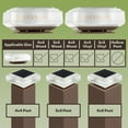 thumbnail image 2 of Pure Garden Solar Post Cap Lights - 2-Pack Waterproof Fence Lights (Brown), 2 of 6
