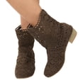 thumbnail image 3 of Bottines Tendance pour Femmes Design Lacets Talon Bas - sur Chaussures Courtes pour Automne Saison, 3 of 6
