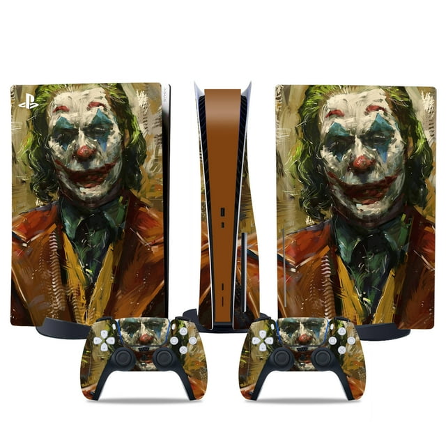 PS5 optical drive version sticker, cool PS5 skin, controller handle,for PS5 console and controller,DC cartoon,Joker4