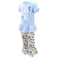 thumbnail image 2 of Unique Baby Girls LOVE Menorah Hanukkah Ruffle Pants Set Outfit (5Y, Blue), 2 of 5