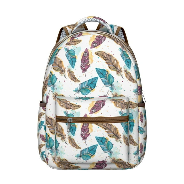 Sac à Dos d'École Rétro Hippie Coloré pour Étudiant, Tissu Oxford Imperméable et Durable avec Motif de Style Tribal Folklorique, Bretelles Ajustables, Grand Sac de Voyage Bohème Vintage à Grande Capacité