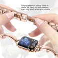 thumbnail image 3 of Slim Band Compatible with Apple Watch 38mm 40mm 41mm iWatch Series 9 8 7 6 5 4 3 2 1 SE, Women Adjustable Replacement Bracelet, Jewelry Metal Strap,Rosegold, 3 of 6