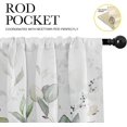 thumbnail image 6 of 2 Pack Valances Window Treatments, Green Watercolor Eucalyptus Leaves Blackout Drapes Adjustable Curtain Valances for Windows Living Room Kitchen Over Sink, 18x52 Inch Rod Pocket Valances, 6 of 6