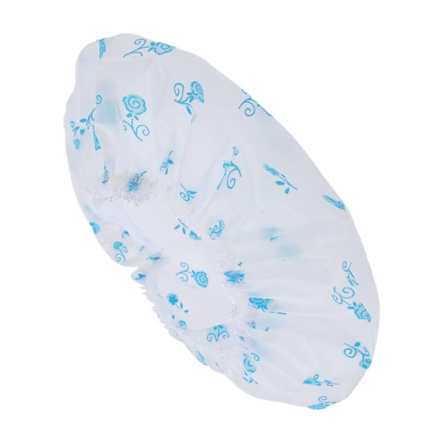 Gorro de Ducha Floral para Mujeres 1 Pc para Baño Viaje de Negocios Azul PEVA