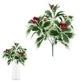 thumbnail image 2 of BinKFF 12'' Large Christmas Pine Picks Tree Decoration Red Berry Picks and Sprays with Cone Artificial Fake Branches Snowy Floral Flower Holly Pine for Tree Crafts Decor Faux Stem, 2 of 9