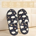 thumbnail image 2 of House Slippers for Women Men - cute clouds moon stars Starry sky Lightweight House Shoes Fuzzy Slippers, Soft Slip-On Cozy House Slippers for Woman Indoor Outdoor, 2 of 7