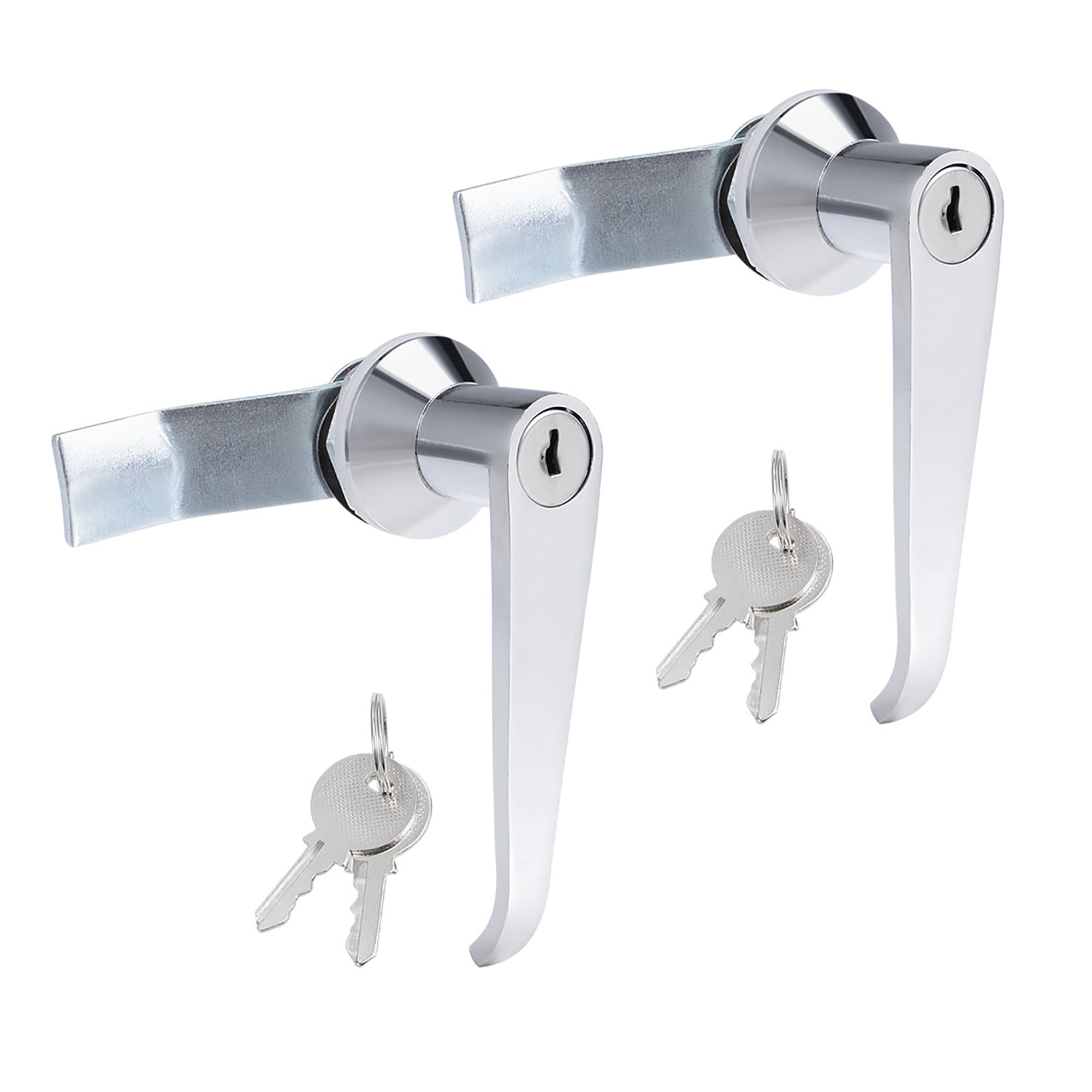 Level Handle Cam Lock L Shape with w Keys Zinc Alloy Chrome Plated 95mm