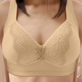 thumbnail image 3 of Aayomet Bras for Women Plus Size Size Non Steel Rim Adjustable Folding Top Breathable Collar Bra (Beige, 38), 3 of 4