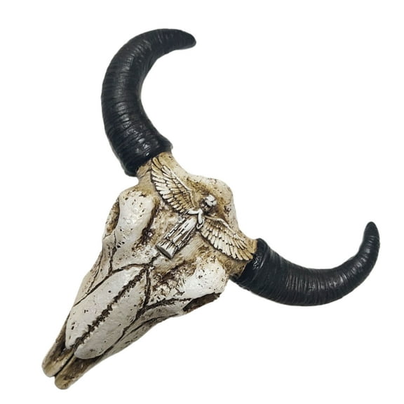 Masteelf Animal Heads Wall Decor Cow Skull Decor Mini Horn Skull Figurines Bull Skull Wall Decor Southwestern Party Favor Farmhouse Rustic Decor
