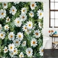thumbnail image 2 of Spring Daisy Shower Curtain, Waterproof Shower Curtains for Bathroom, Country Flowers Green Leaves Rustic Botanical Washable Fabric Bathtub Curtain Set Bath Decor with 12 Hooks Extra Long 72"x96", 2 of 8