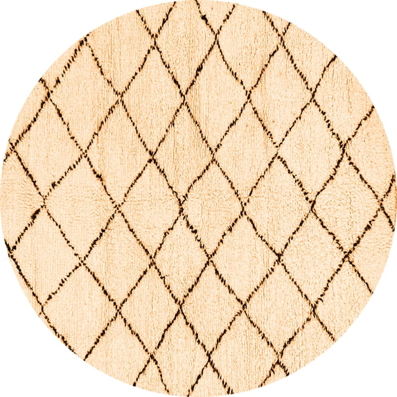 Ahgly Company Indoor Round Solid Orange Modern Area Rugs, 3' Round