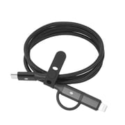 Swiss Tech Kabel D60 3 ft 60W 2-in-1 USB-C to USB-C/Lightning Charging Cable