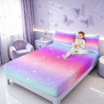 thumbnail image 3 of Homewish Psychedelic Stars Queen Sheets, Bllue Purple Pink Ombre Queen Sheet Sets, 4pcs (1 Flat Sheet, 1 Fitted Sheet and 2 Pillowcases), 3 of 6