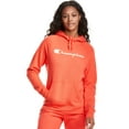 thumbnail image 1 of Champion Womens Powerblend Fleece Pullover Hoodie, M, Poppy Orange, 1 of 3
