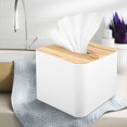 thumbnail image 2 of Square Tissue Box Tissue Box with Wooden Lid Household Removable Mini Wooden Tissue Box, 2 of 5