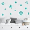 thumbnail image 5 of Large Snowflakes set of 12 Wall Decals Christmas and Holiday Decor Self Adhesive Window and Wall Stickers - Size: Range from 4"-12" - Color: Turquoise, 5 of 6