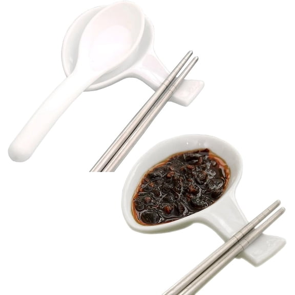 6 Pcs Chinese Fine Porcelain Chopsticks Spoon Fork Rest Holder Knife Holder (Set of 6)