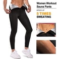 thumbnail image 4 of Junlan Women Hi-Waist Sweat Sauna Leggings, Slimming Hot Neoprene Pants, Tummy Control Shapewear Sauna Sweat Pants(Black, S), 4 of 7
