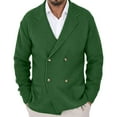thumbnail image 2 of PiGOGI Men's Winter Knitted Double Breasted Sweater Jacket Warm Cardigan Long Sleeve Top Casual Outwear Army Green S, 2 of 6