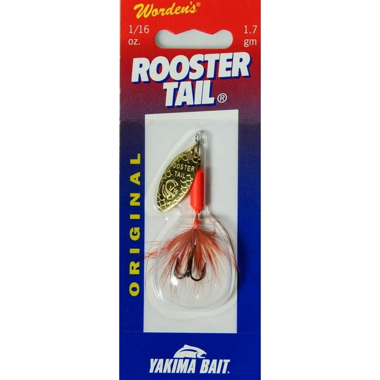 Yakima Bait Original Rooster Tail, Inline Spinnerbait Fishing Lure, Red,  1/16 oz