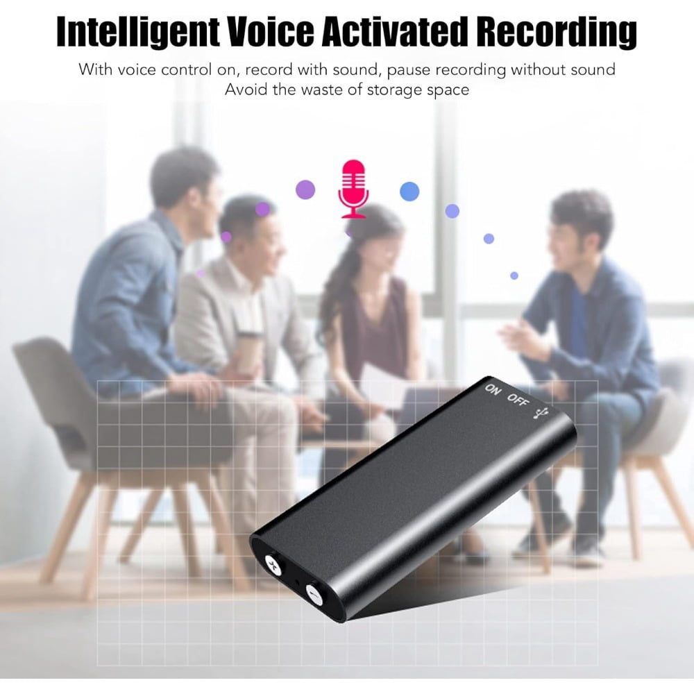 Mini Voice Recorder: 8-Hour Continuous & Voice-Activated Recording for Lectures, Conferences, Business Meetings, Includes Headphones & USB Cable