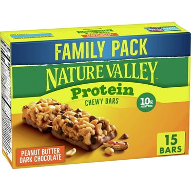 Nature Valley Chewy Granola Bars, HYZ01 Protein, Peanut Butter Dark Chocolate, 15 bars, 21.3 OZ