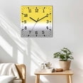 thumbnail image 3 of Yellow White Grey Ombre Wooden Wall Clock Silent Non Ticking, Modern Abstract Aesthetics Square Wall Clocks Battery Operated, Decor Clock for Home Office, Living Room, Kitchen, 12 Inch, 3 of 9