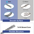 thumbnail image 3 of Unique Bargains 3/16" (5mm) 20ft (6M) 304 Stainless Steel Cable Wire Rope 7 x 19 Strands for Decking Railings, 3 of 5