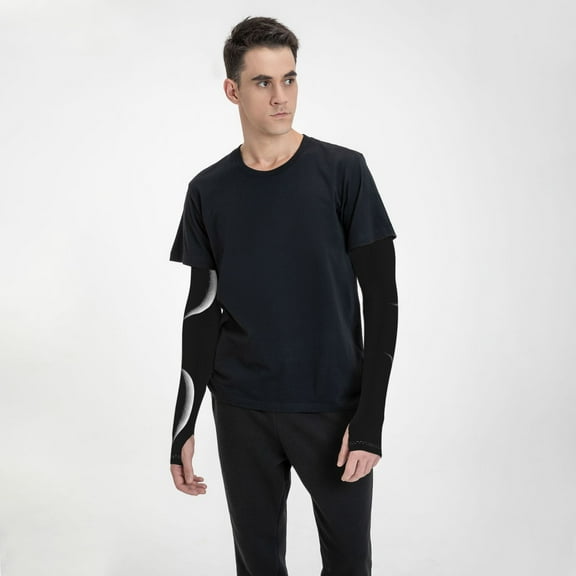 Crescent Moon Cooling Sleeves Sun Protection Arm Sleeves With Thumb Hole For Women Men