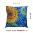 thumbnail image 4 of Fenyluxe Square Throw Pillow Covers Abstract Painting of Blue Starry Sky and Sunflowers Pillow Cases Decorative for Home Bedroom Sofa Pillowcases ,Set of 2  White, 4 of 7
