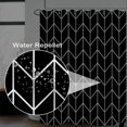 thumbnail image 3 of Black White Line Pattern Shower Curtain for Bathroom Boho Waterproof Shower Curtains Cloth with Hooks Bohemian Stripe Fabric Home Bath Decor Curtain 72x84 inches, 3 of 6